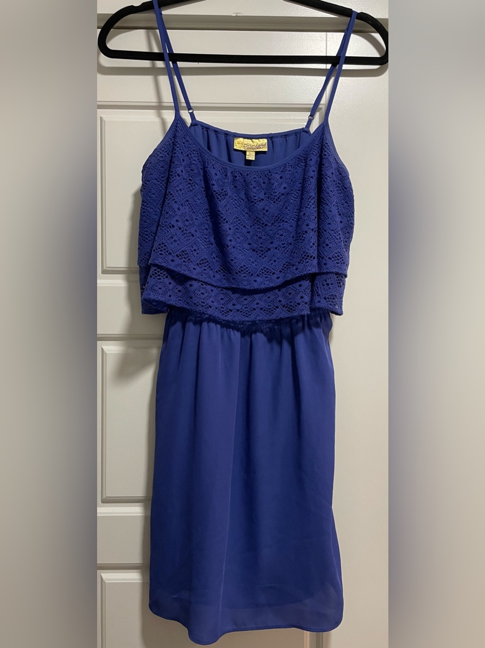princess vera wang Royal Blue Lace Overlay Dress